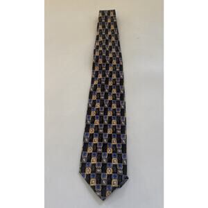 ROBERT TALBOTT Studio Men's 100% Silk‎ Necktie USA Designer Geometric EUC